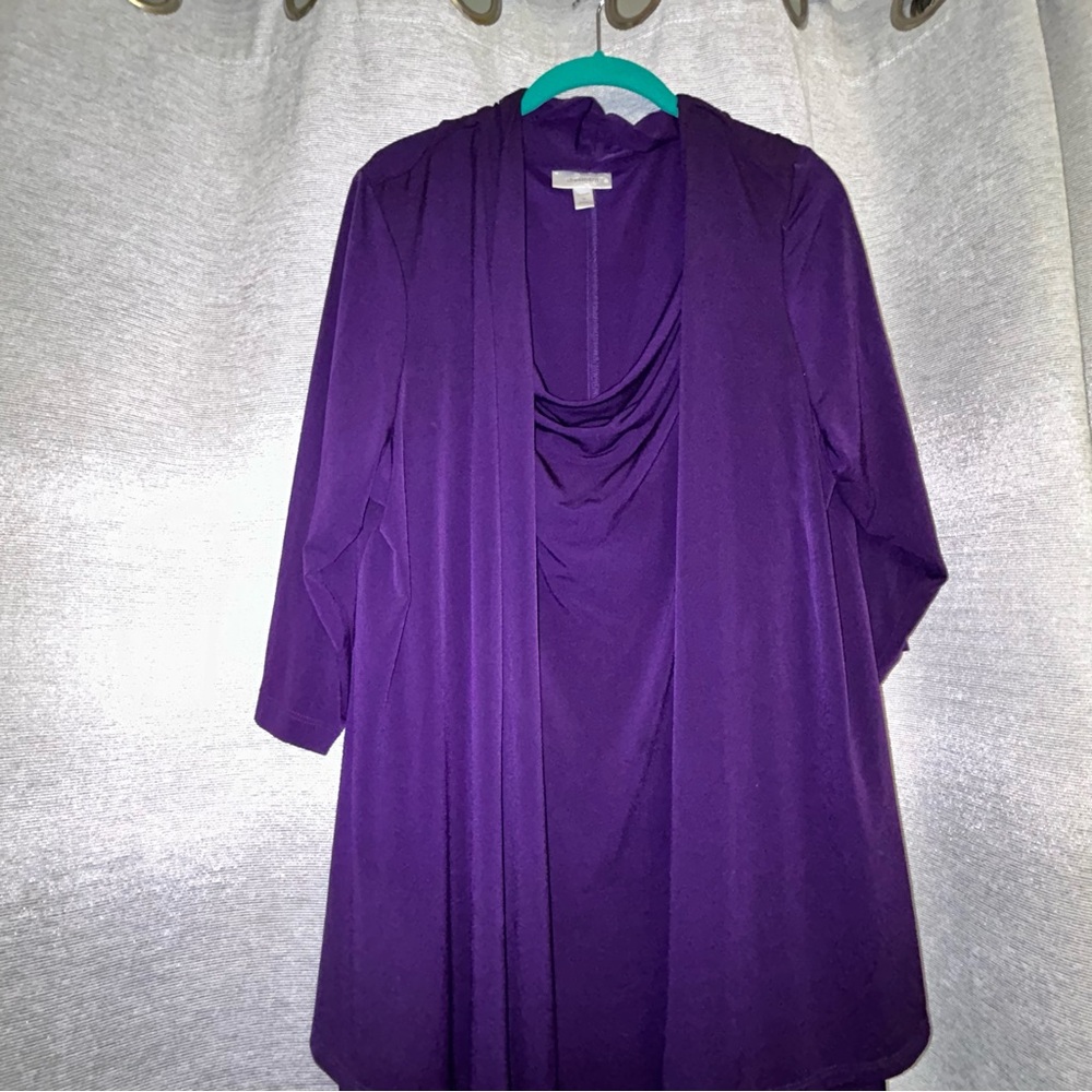 Elegant Purple Women's dress with shawl